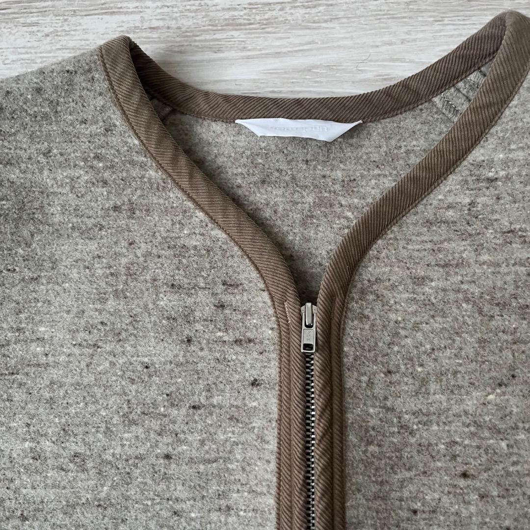 美品！homspun ホームスパン メルトン ジップアップ ブルゾン