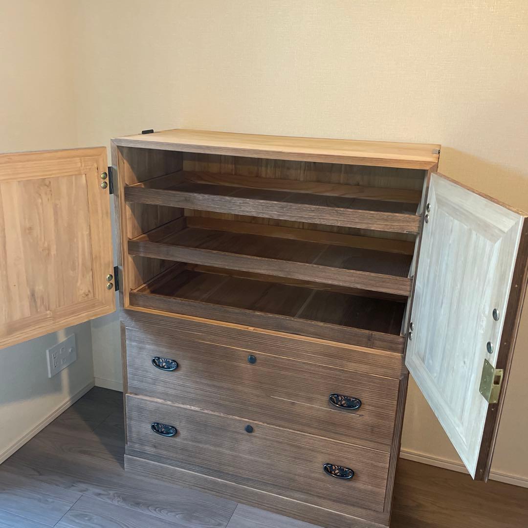 42 43)桐箪笥　アンティーク　チェスト　古家具　和箪笥　着物