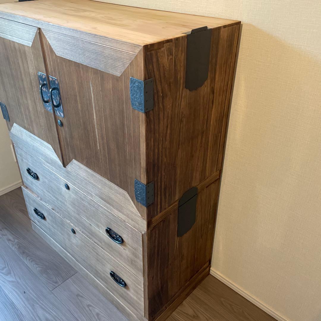 42 43)桐箪笥　アンティーク　チェスト　古家具　和箪笥　着物
