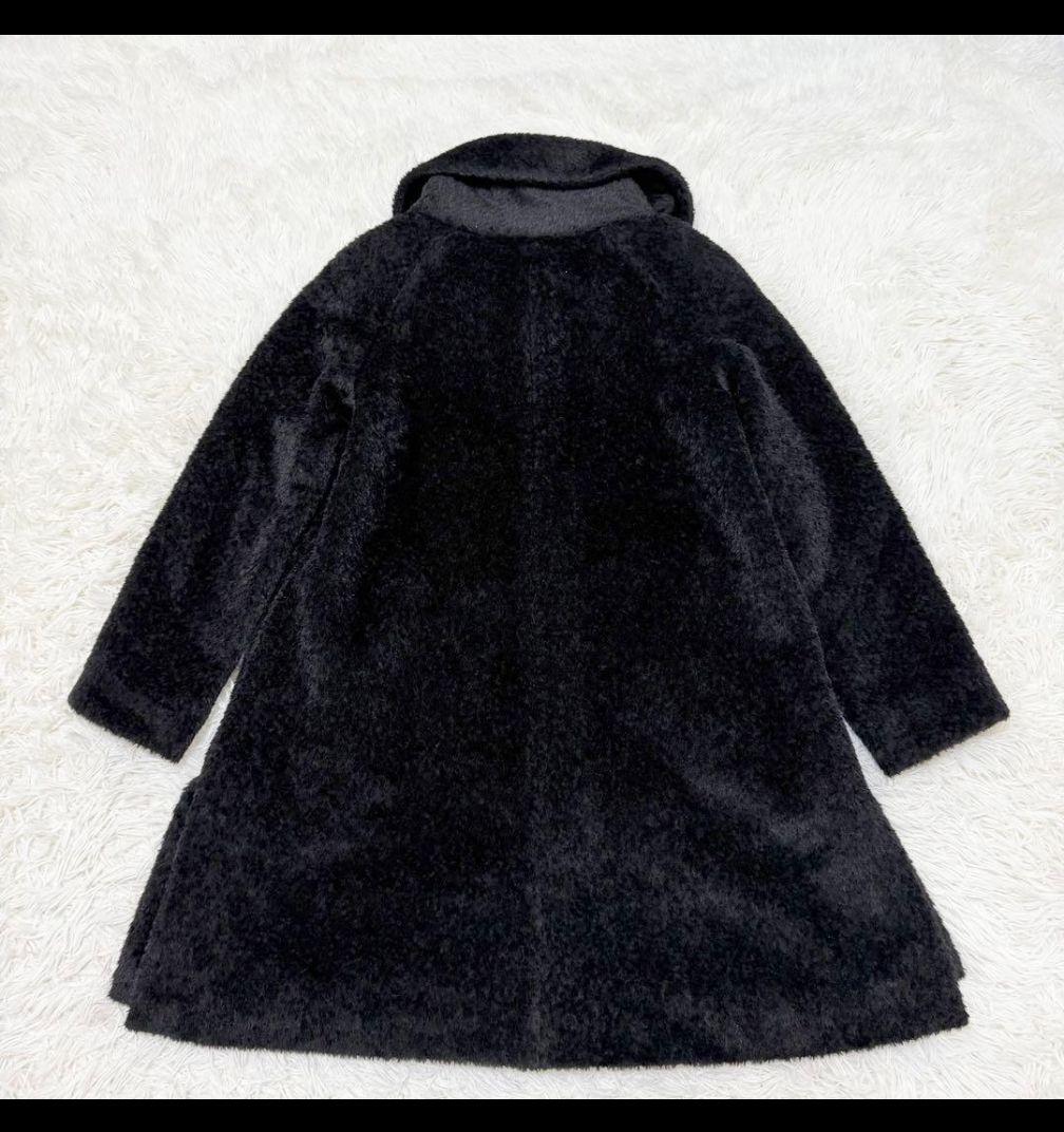 極美品 MaxMara アルパカ シャギーコート 黒 テディ　40 M〜L
