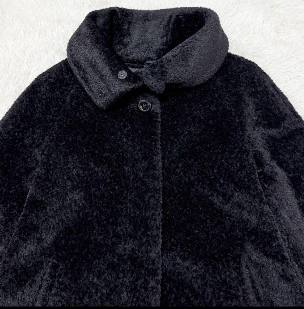 極美品 MaxMara アルパカ シャギーコート 黒 テディ　40 M〜L