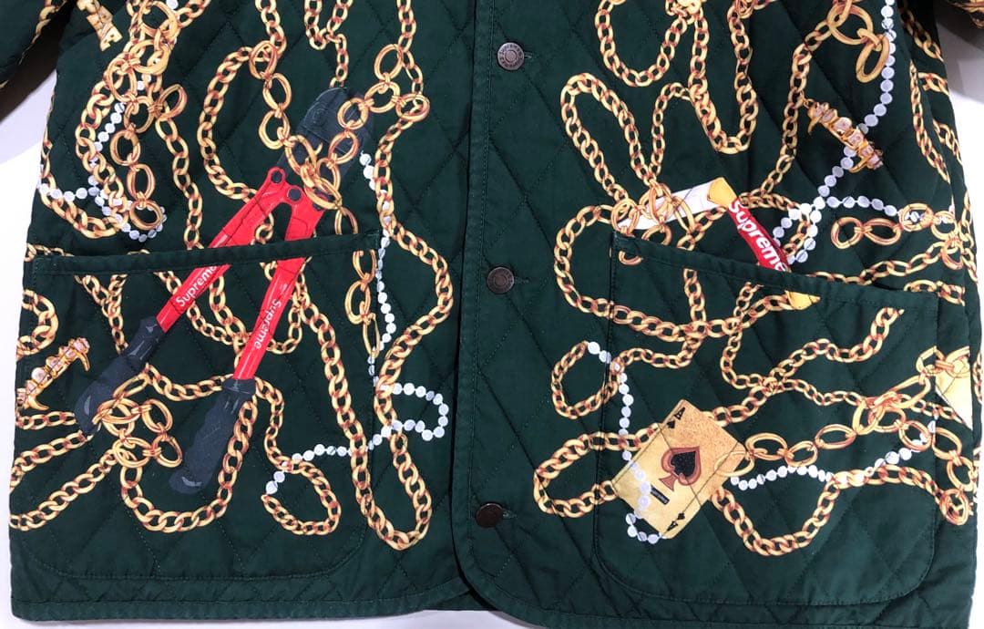 M*N様 極美品Supreme チェーン柄襟コーデュロイ　キルティングジャケット