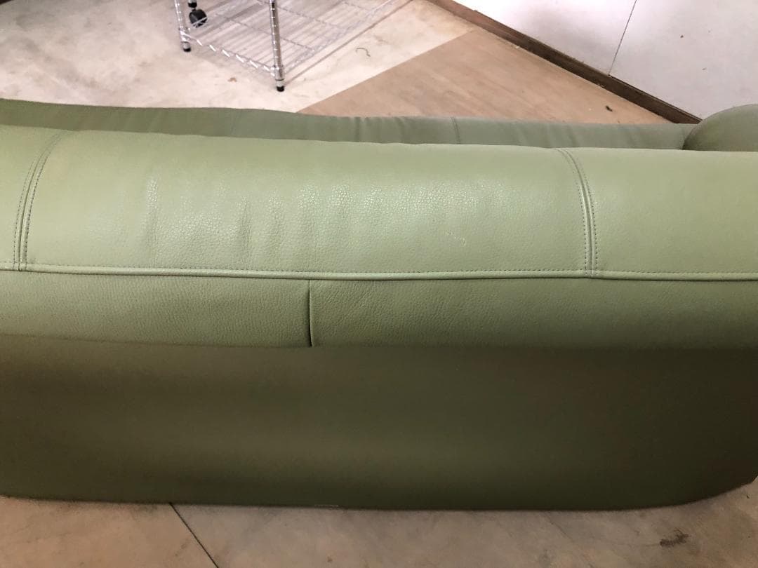 カリモク チターノ　 ソファ3　人掛け　本革　グリーン　1109-2