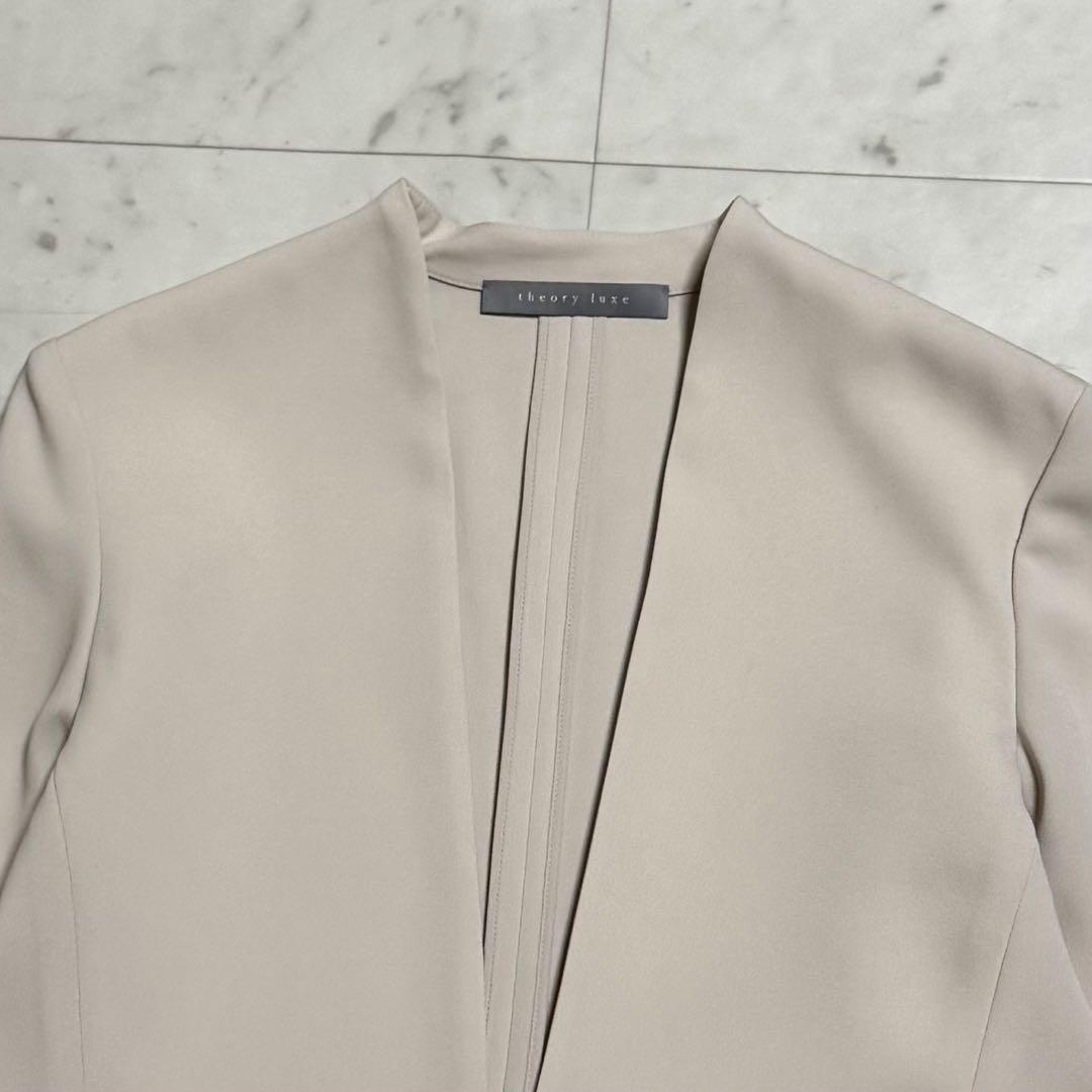 美品 theory luxe ノーカラージャケット オフホワイト 38