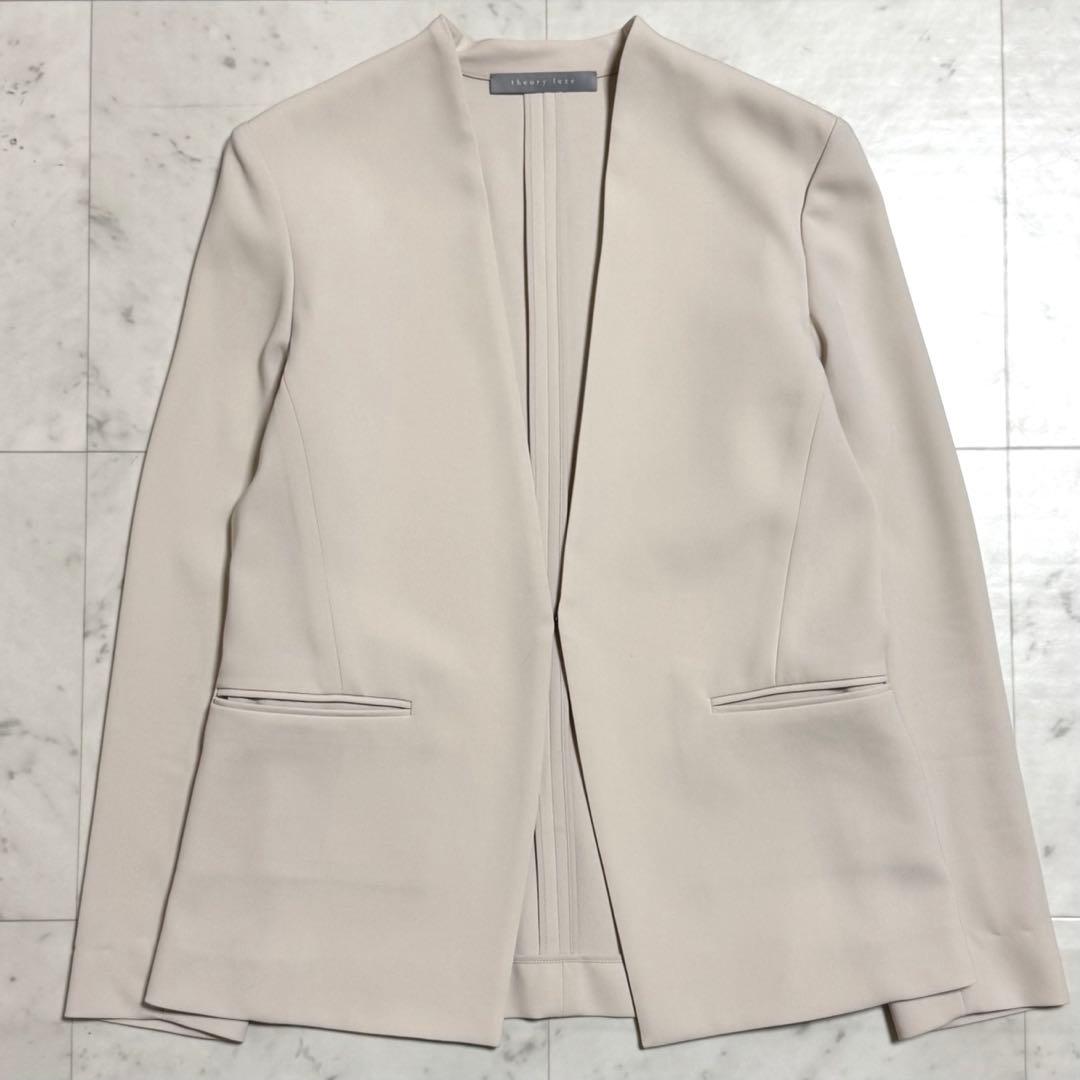 美品 theory luxe ノーカラージャケット オフホワイト 38