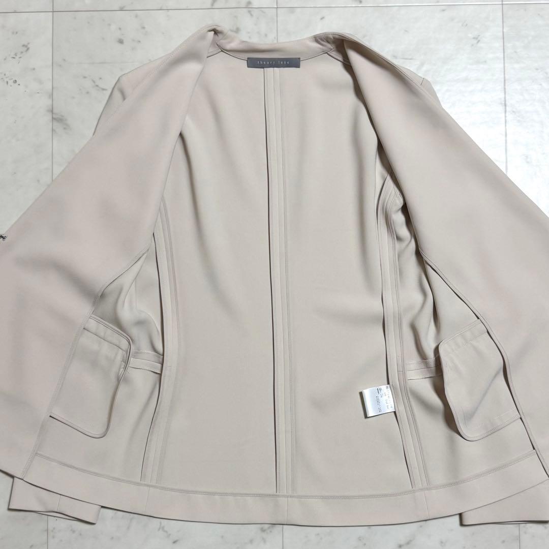 美品 theory luxe ノーカラージャケット オフホワイト 38