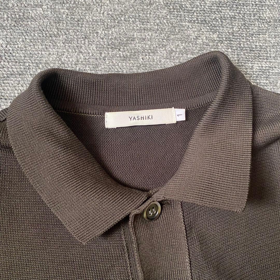 ぐ*ー様 YASHIKI Yonaga Knit Polo ポロシャツ ブラック