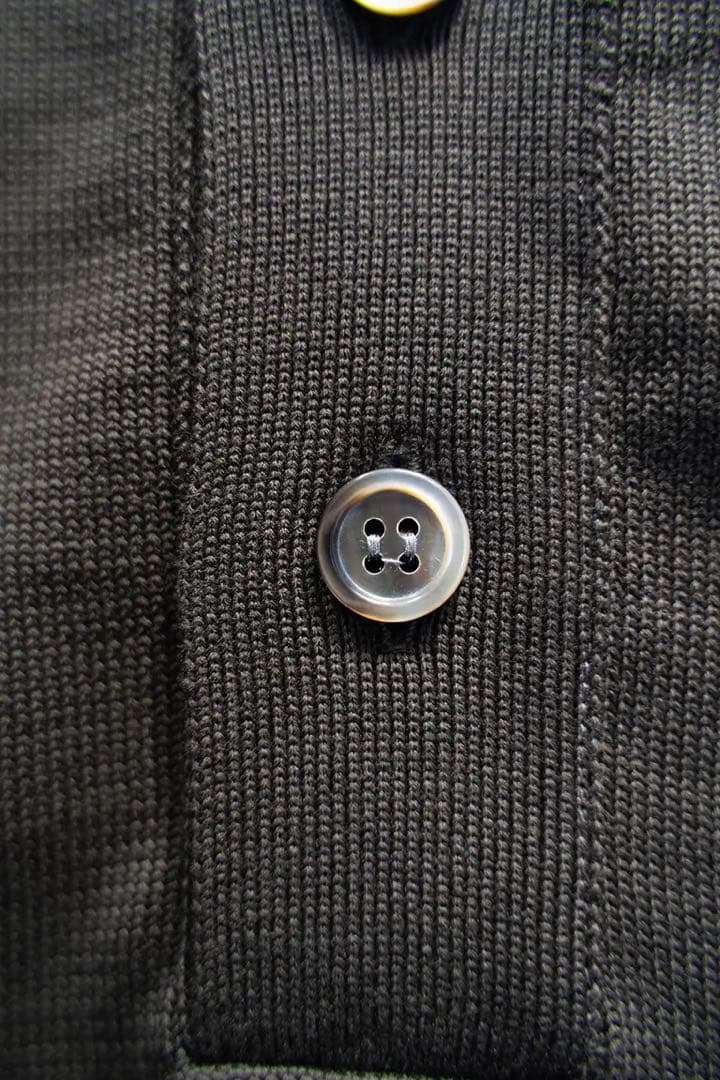 ぐ*ー様 YASHIKI Yonaga Knit Polo ポロシャツ ブラック