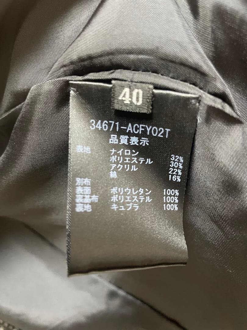 FOXEY ツイードダブルブレストコート　ホワイト　ブラック　サイズ 40