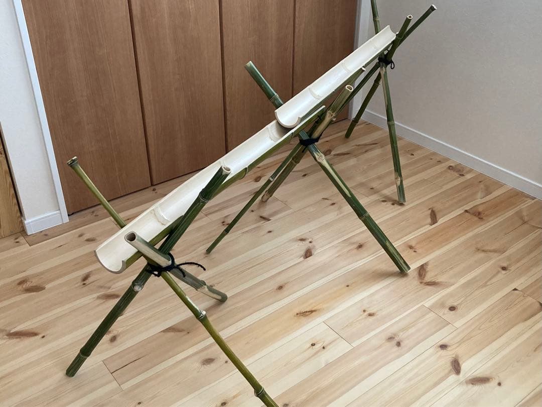 天然竹　流しそうめん台　3m×3台