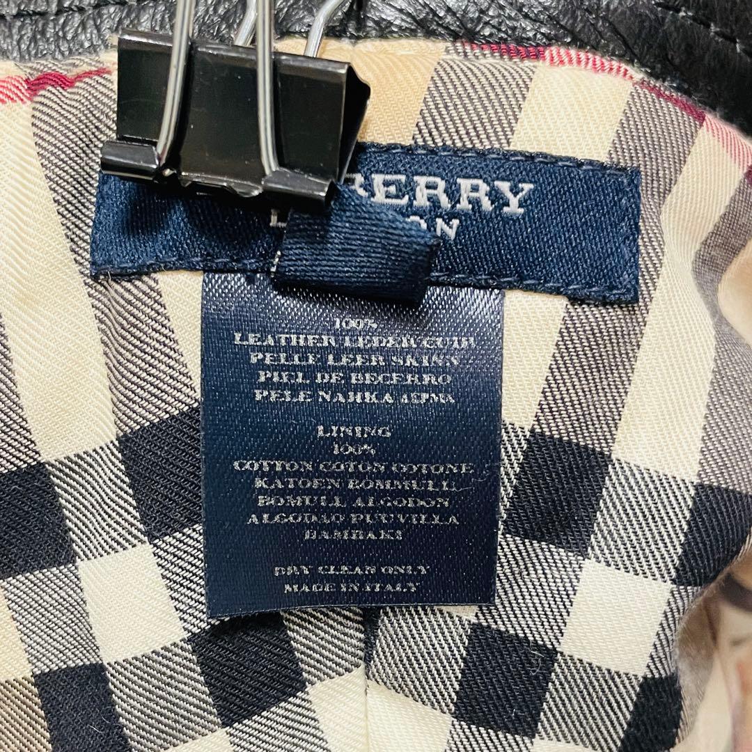 ⭐️美品⭐️ BURBERRY レザー バケットハット ノバチェック　L ブラック