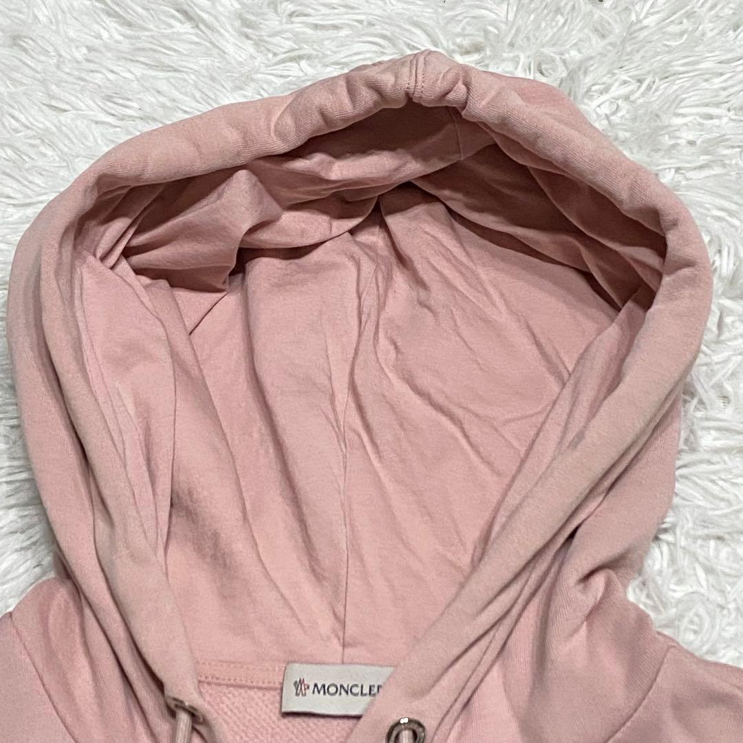 MONCLER・モンクレール・パーカー・ロゴプリント・ピンク・Lサイズ