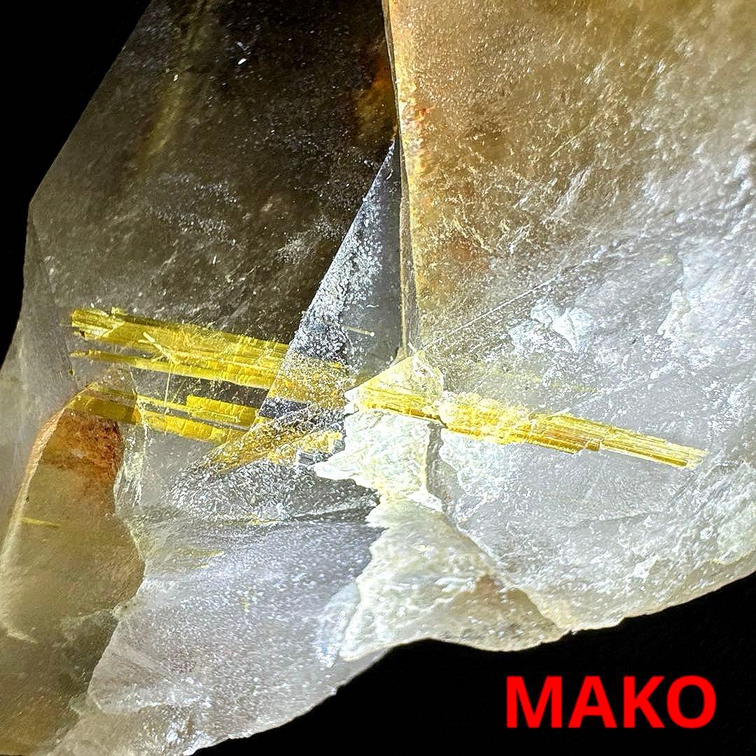 M1819☆ゴールドルチルクォーツクラスター219g☆天然石　原石☆N41010