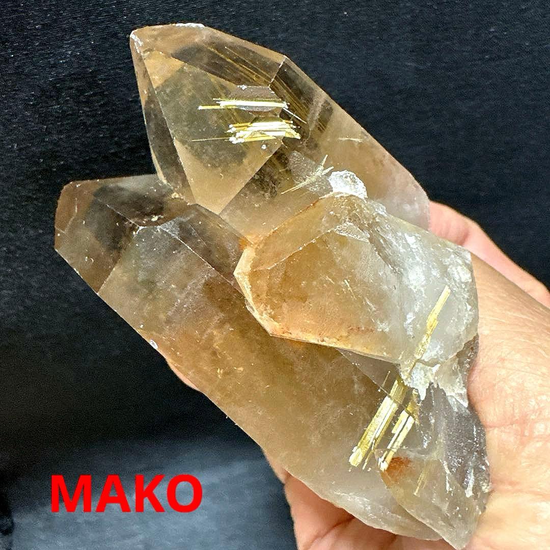 M1819☆ゴールドルチルクォーツクラスター219g☆天然石　原石☆N41010