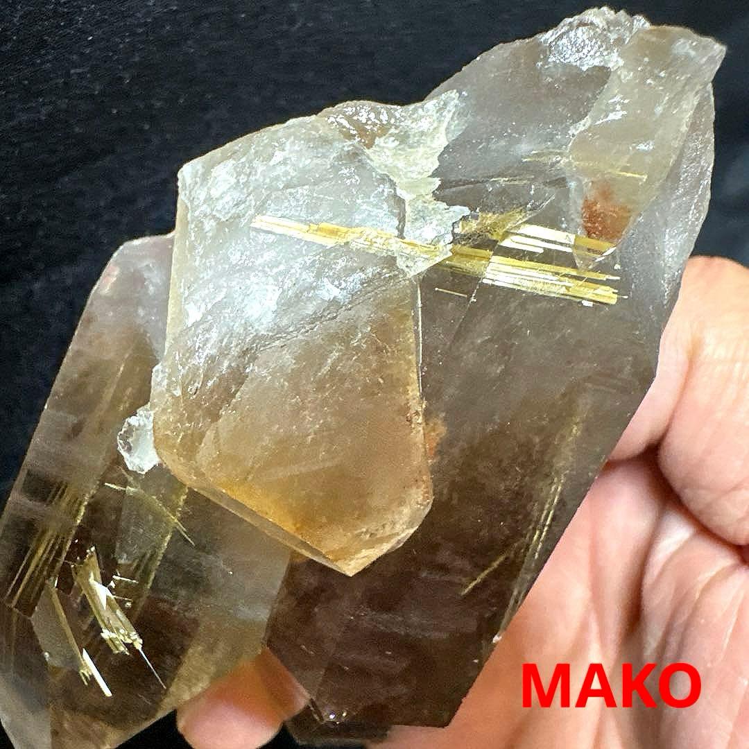 M1819☆ゴールドルチルクォーツクラスター219g☆天然石　原石☆N41010