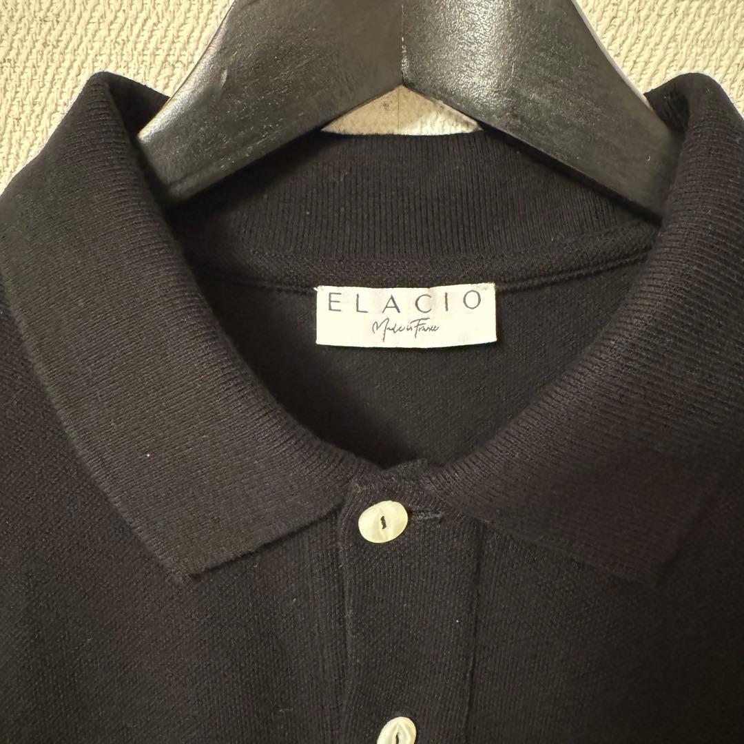 【2025春夏•極美品】ELACIO エラシオ カノコ ポロシャツ サイズ2 黒