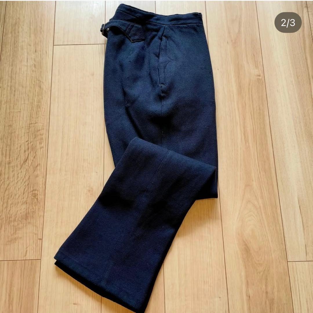 フレンチヴィンテージ ネイビーウールトラウザーズ スペシャルファブリック