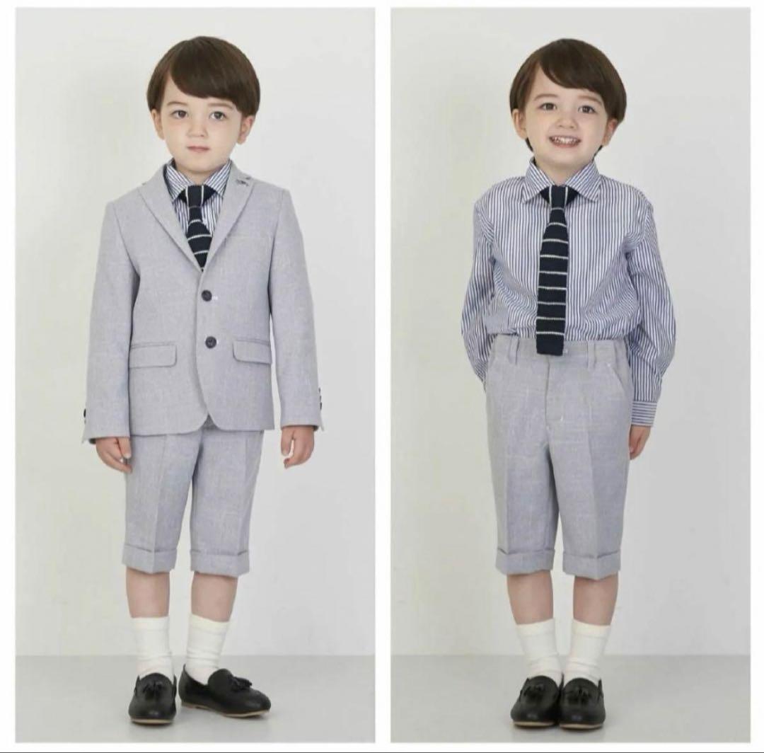 ⭐︎美品⭐︎【プティマイン】フォーマルスーツ 130cm グレー 入学式　男の子