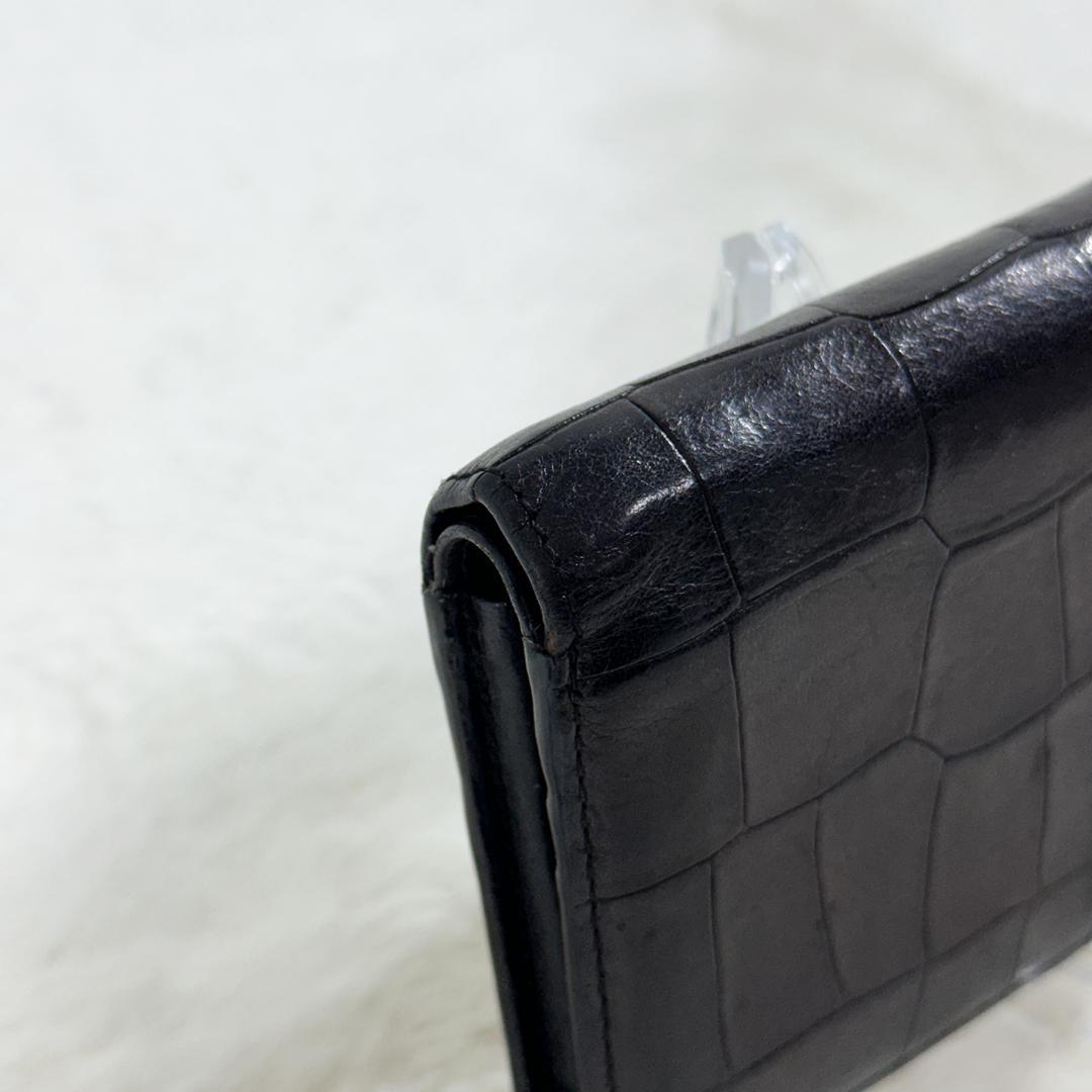 ヴィヴィアンウエストウッド 2つ折り財布 クロコ 型押し 黒