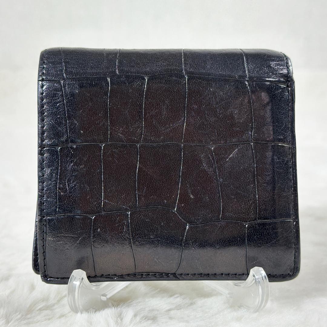 ヴィヴィアンウエストウッド 2つ折り財布 クロコ 型押し 黒