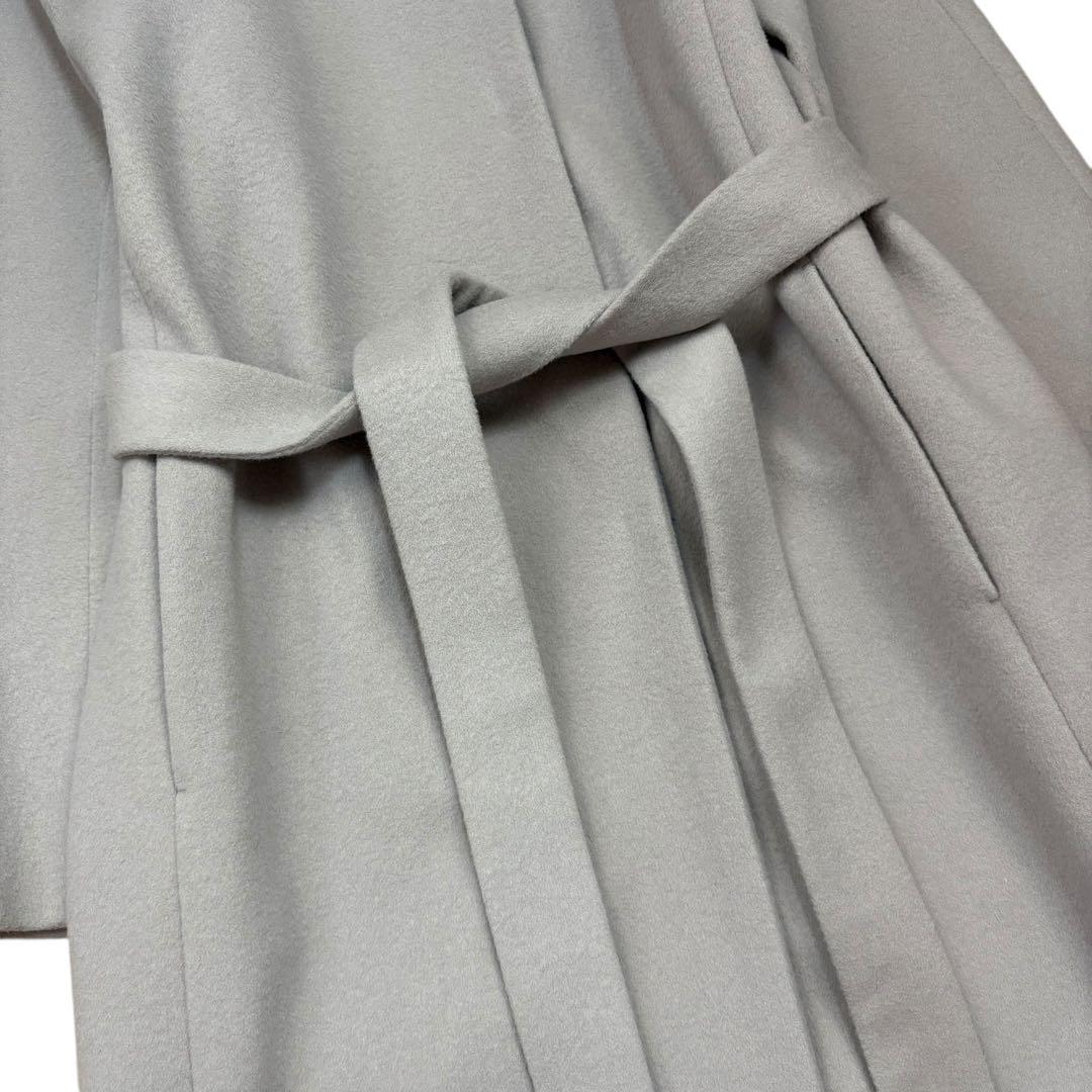 極美品 セオリーリュクス MITCHELL ノーカラーコート 36ライトグレー