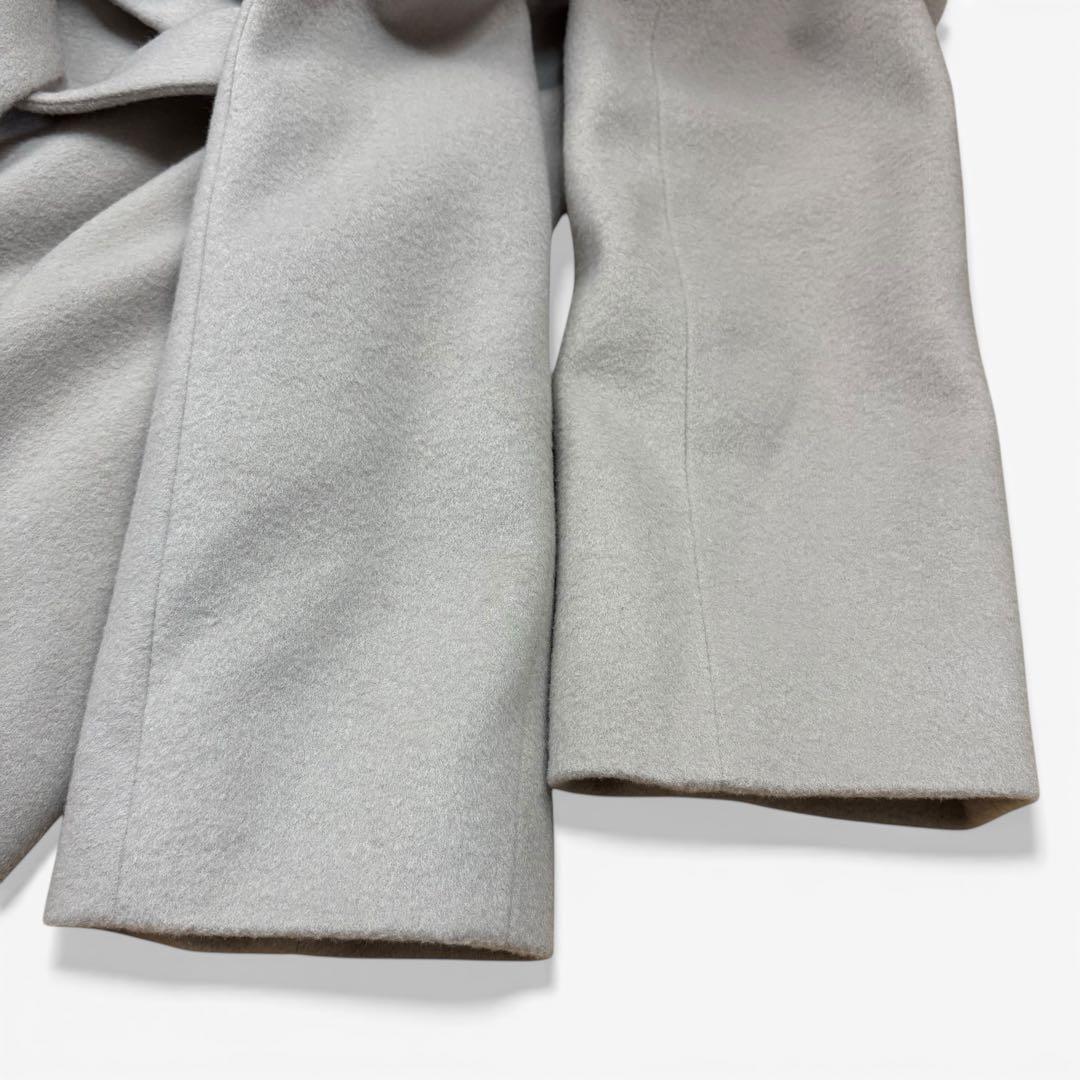 極美品 セオリーリュクス MITCHELL ノーカラーコート 36ライトグレー