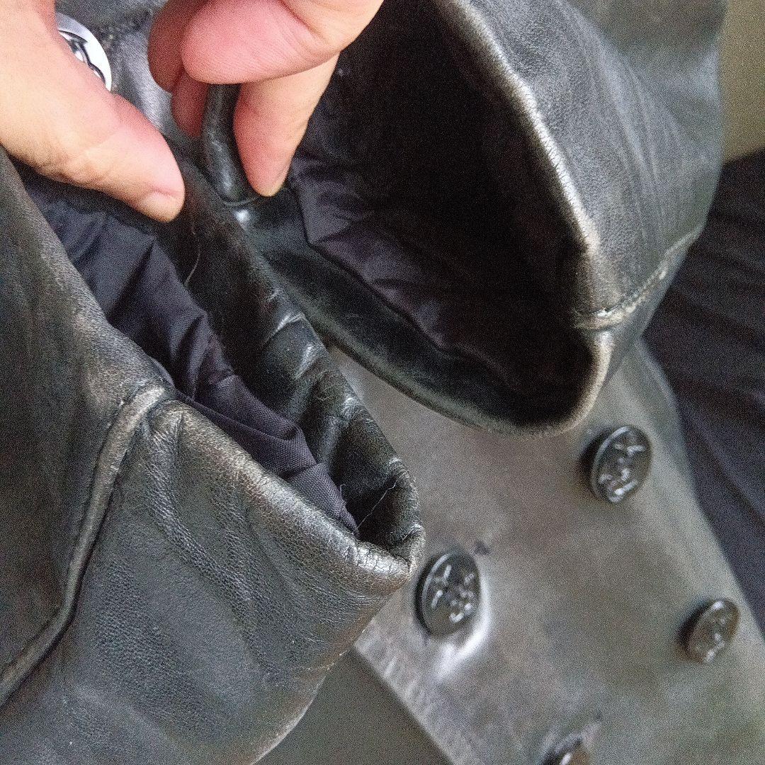 SCHOTT ブラックレザー Pコート　ピーコート