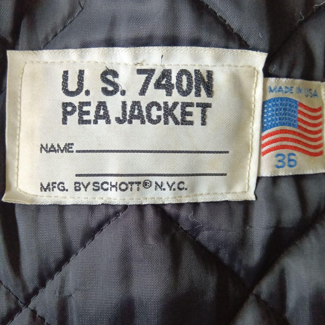 SCHOTT ブラックレザー Pコート　ピーコート