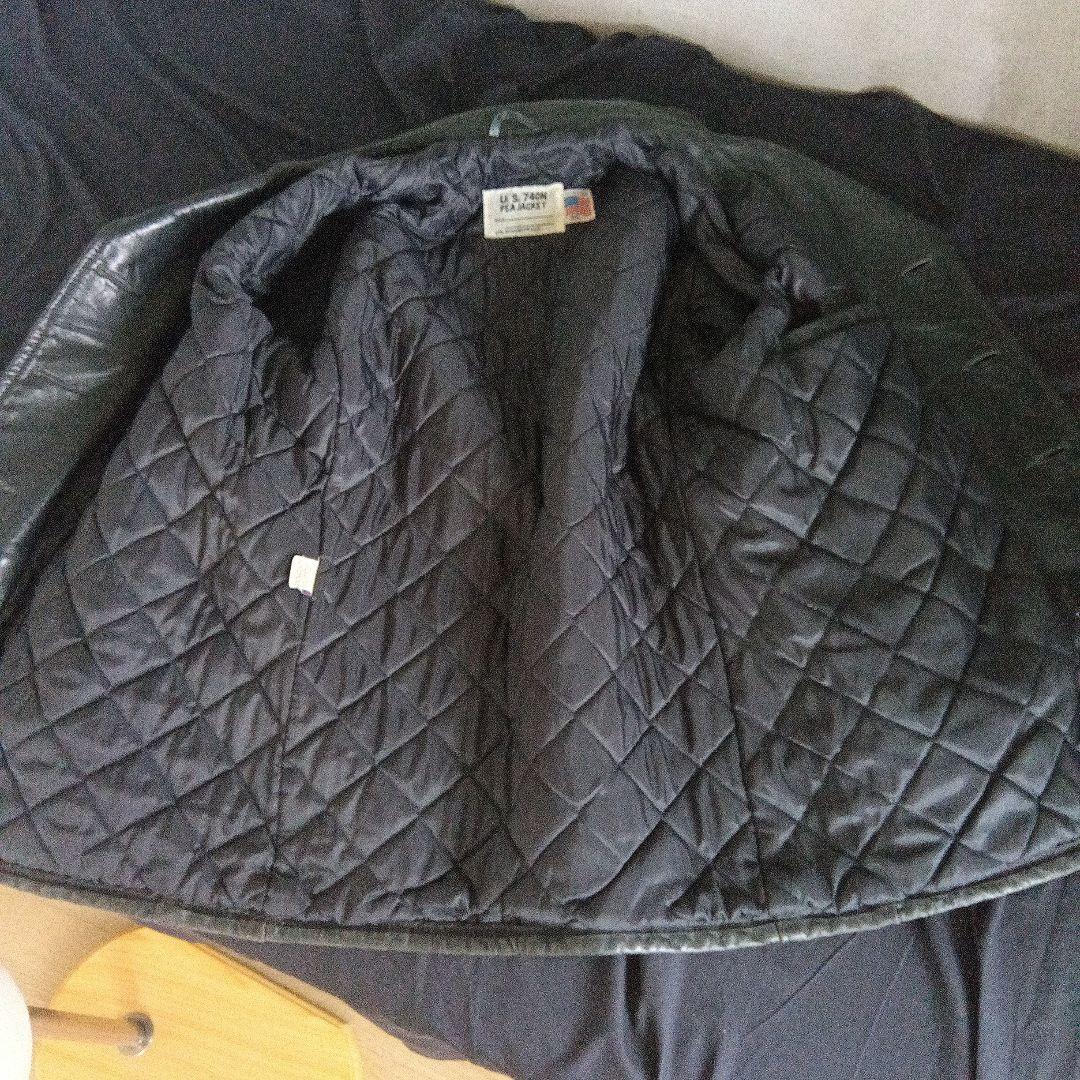 SCHOTT ブラックレザー Pコート　ピーコート