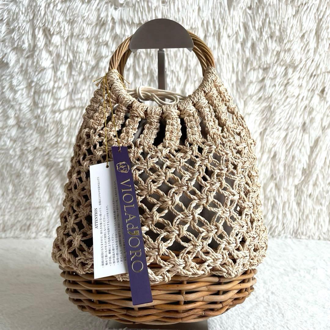 新品タグ付き☆ヴィオラドーロ カゴバッグ アパカ アラログ