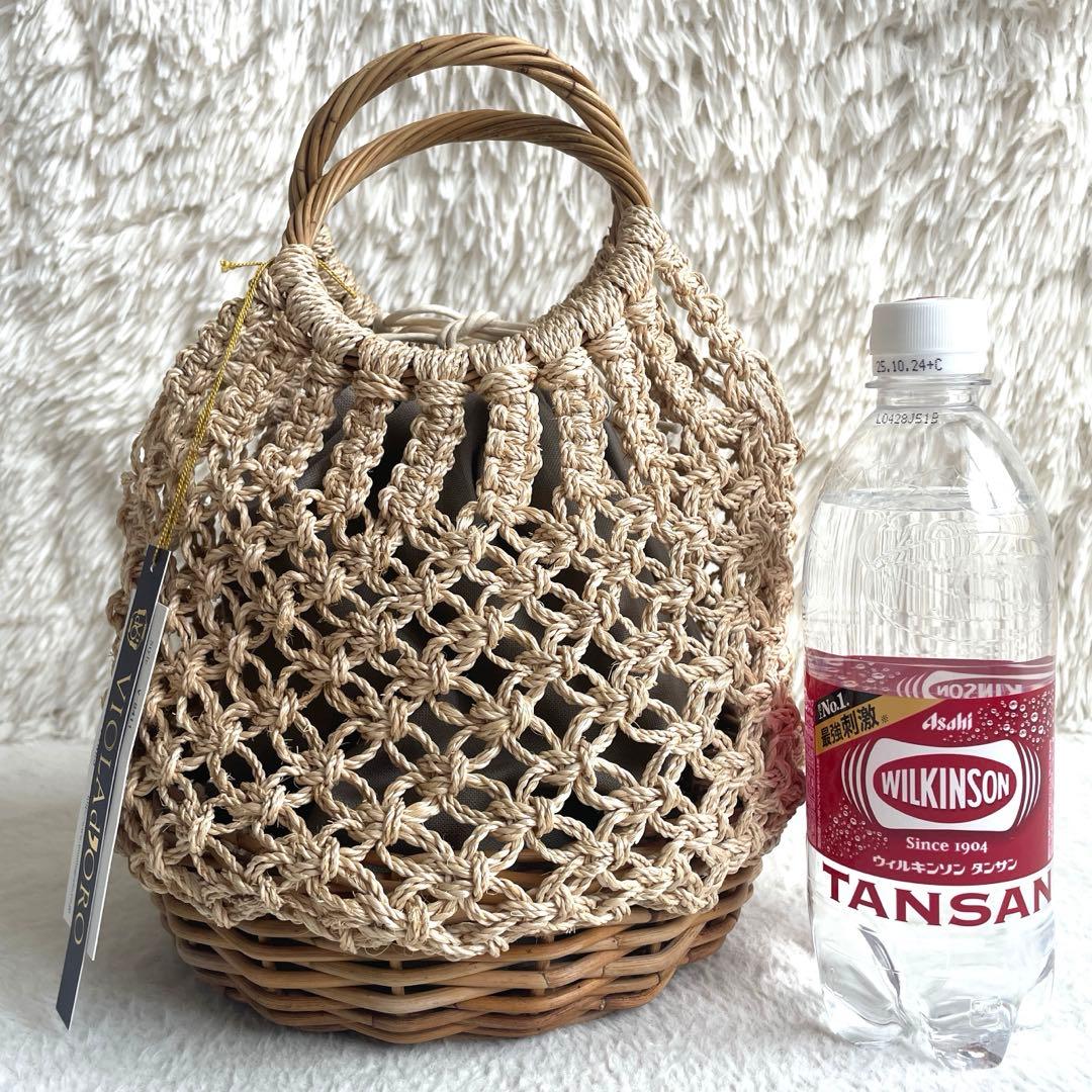 新品タグ付き☆ヴィオラドーロ カゴバッグ アパカ アラログ