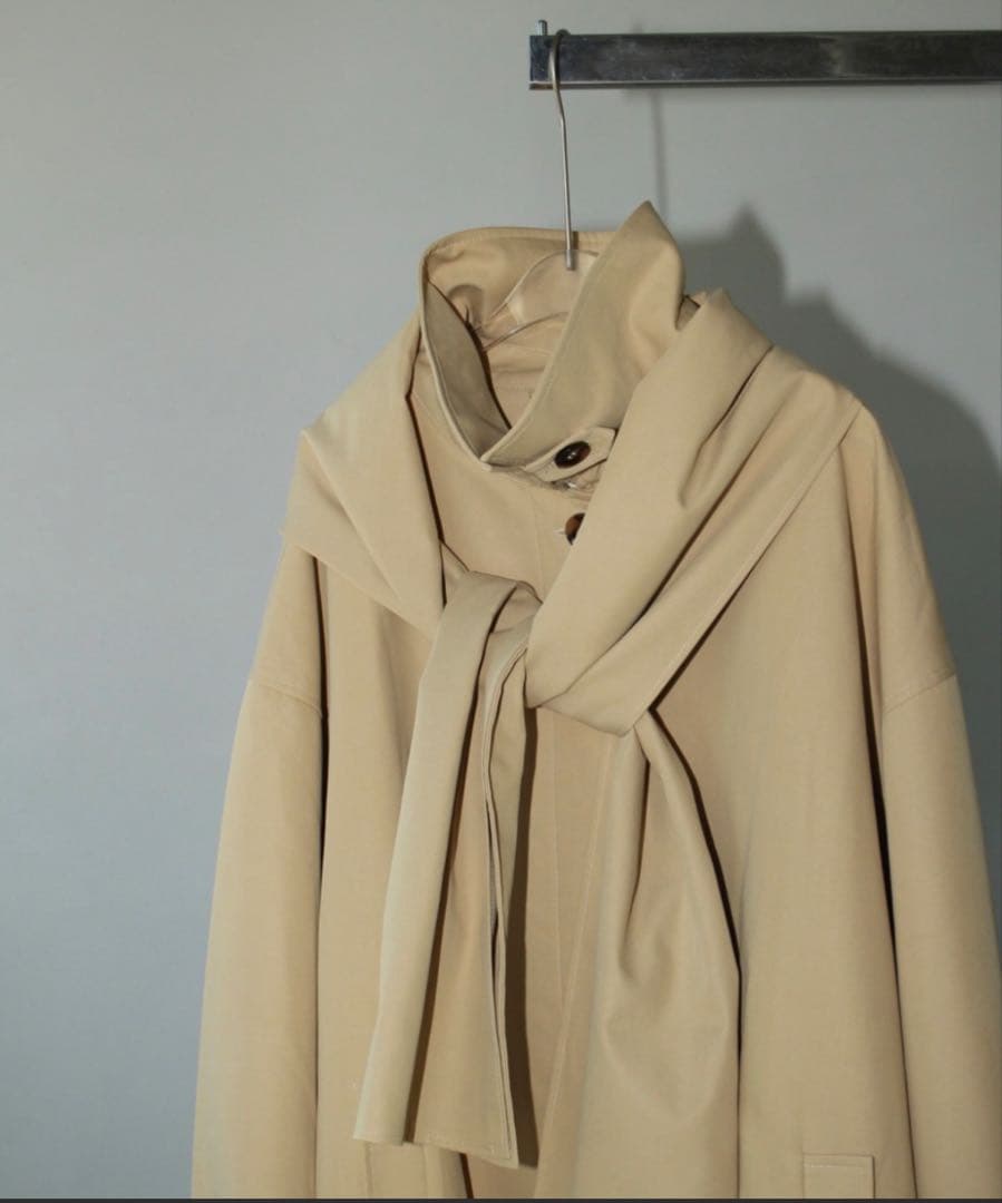 chuclla ワイドスリーブ ステンカラー オーバーコート トレンチコート