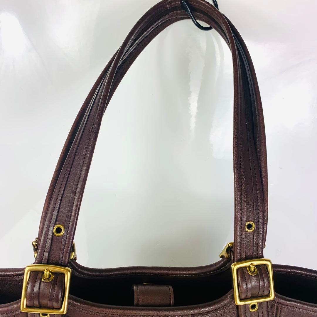 美品 オールドコーチ トートバッグ 9090 ダークブラウン レザー