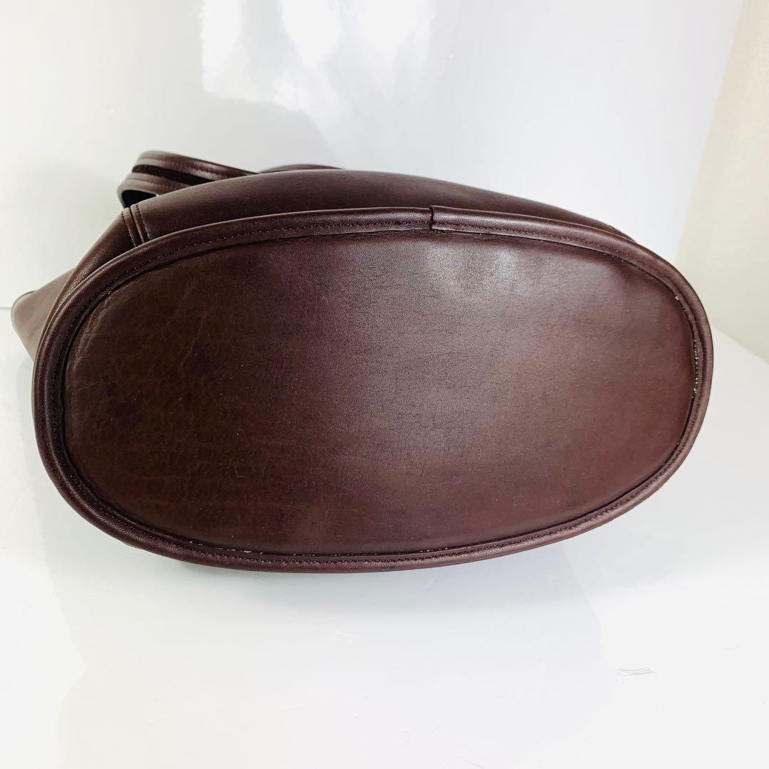 美品 オールドコーチ トートバッグ 9090 ダークブラウン レザー