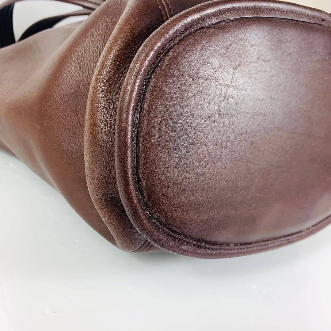 美品 オールドコーチ トートバッグ 9090 ダークブラウン レザー