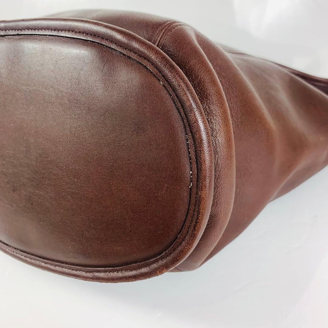 美品 オールドコーチ トートバッグ 9090 ダークブラウン レザー