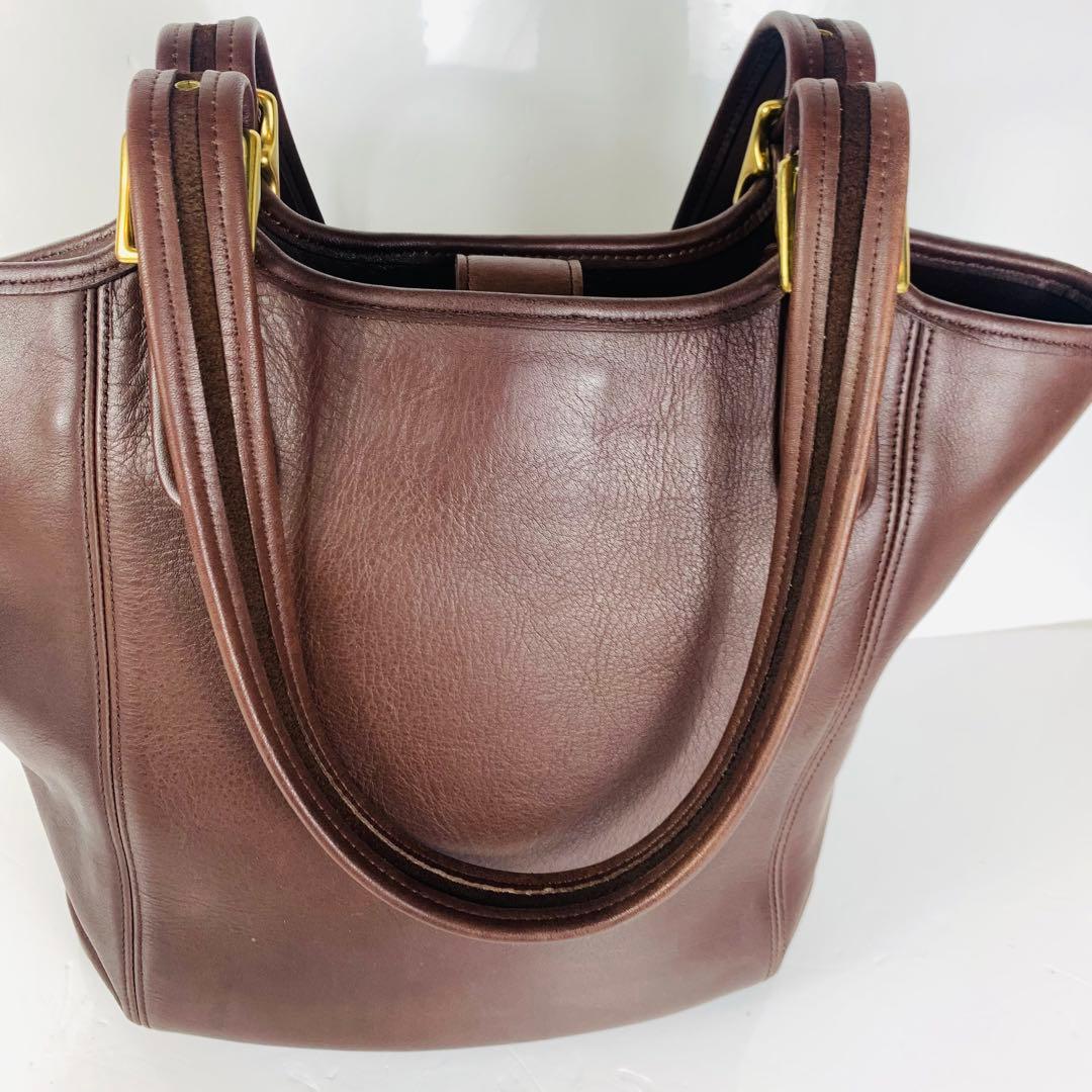 美品 オールドコーチ トートバッグ 9090 ダークブラウン レザー