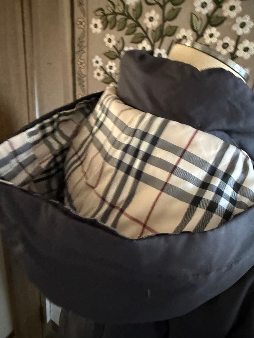 BURBERRY バーバリー 黒 ロング ダウンコート ノバチェック