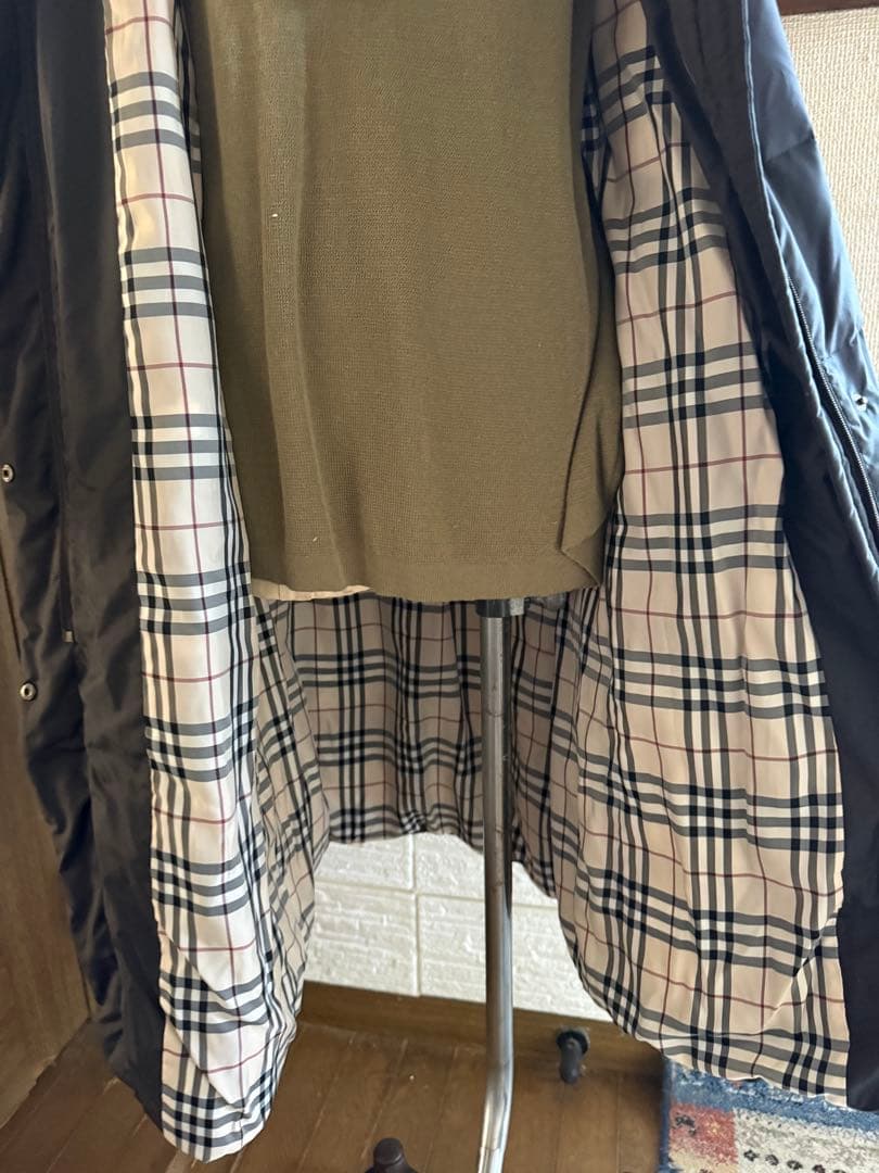 BURBERRY バーバリー 黒 ロング ダウンコート ノバチェック