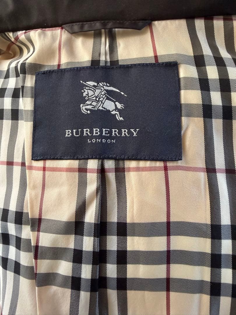 BURBERRY バーバリー 黒 ロング ダウンコート ノバチェック