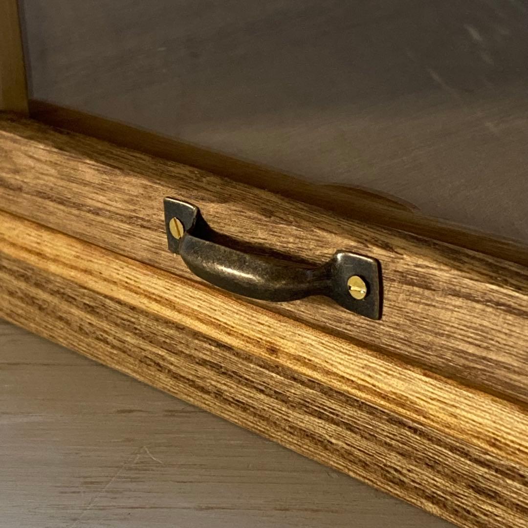 g314 木製ガラスケース 引き出し付き 卓上 ショーケース 小物入れ