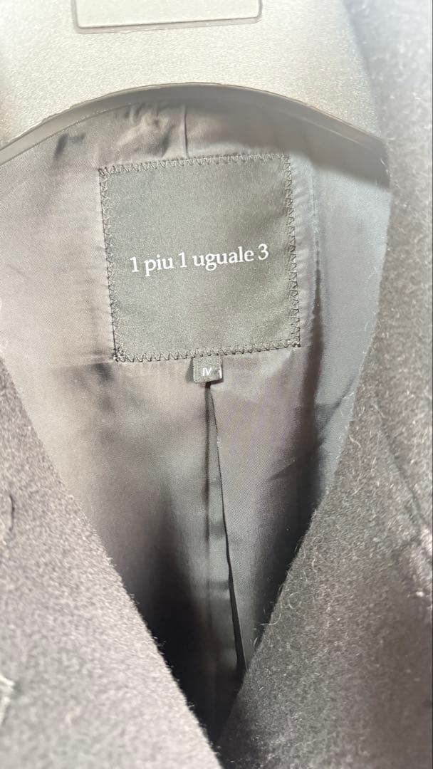 1piuluguale3 ウノピゥx干場サイズ4 義雅カシミアウールピーコート