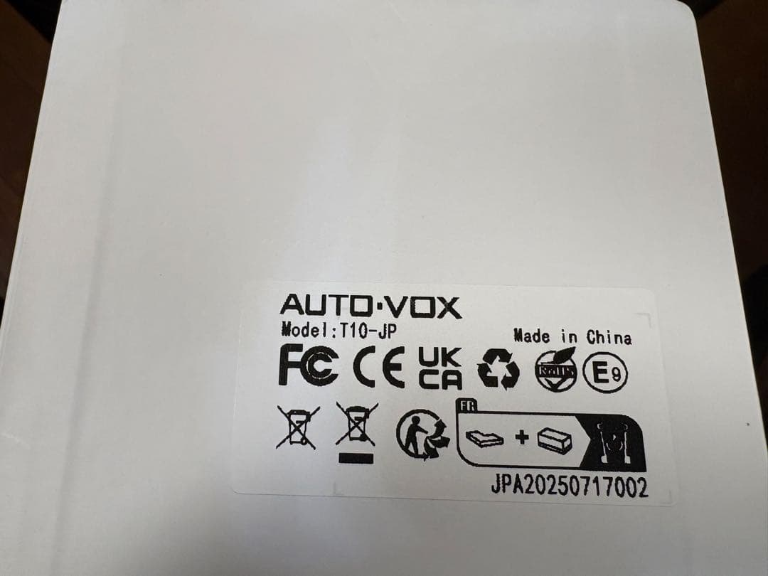 385【新品】AUTO-VOX純正交換T10ドライブレコーダー 前後カメラ分離式