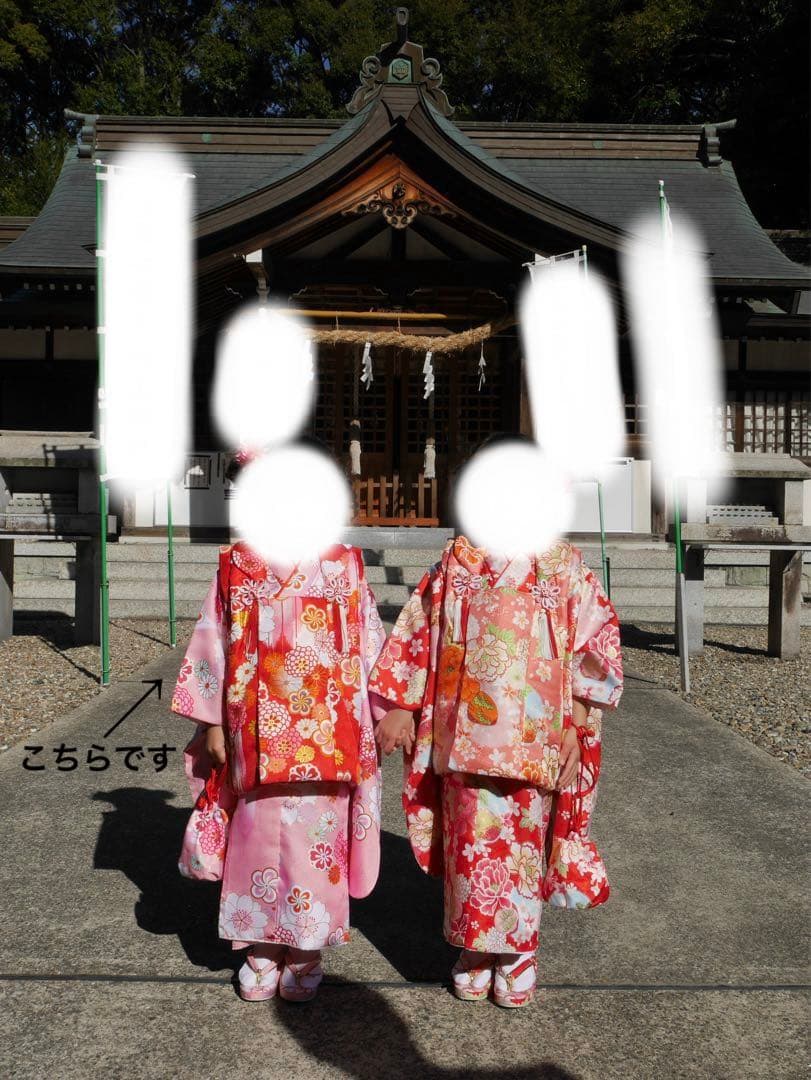 七五三 ３歳 女の子 着物セット 被布 フルセット 9点セット ピンク 花柄