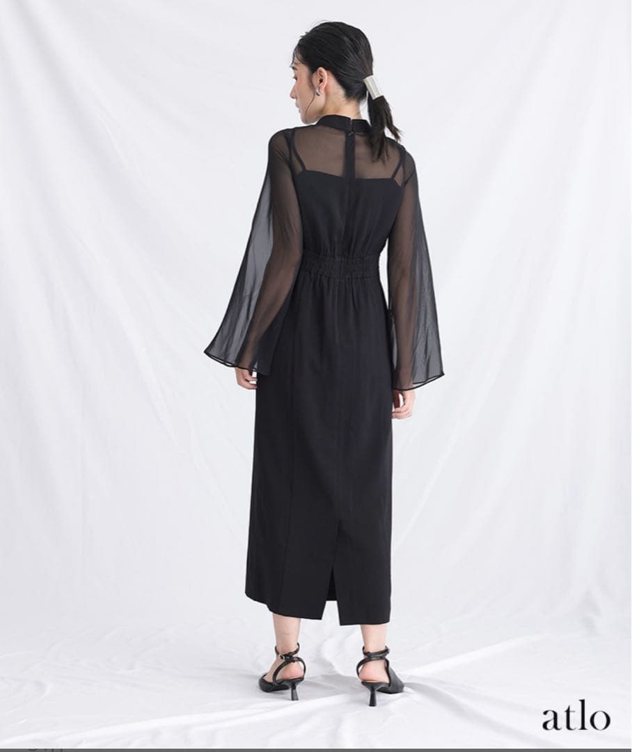 atlo 4L フォーマルドレス　ジレ付き　ブラック　2回着用　美品