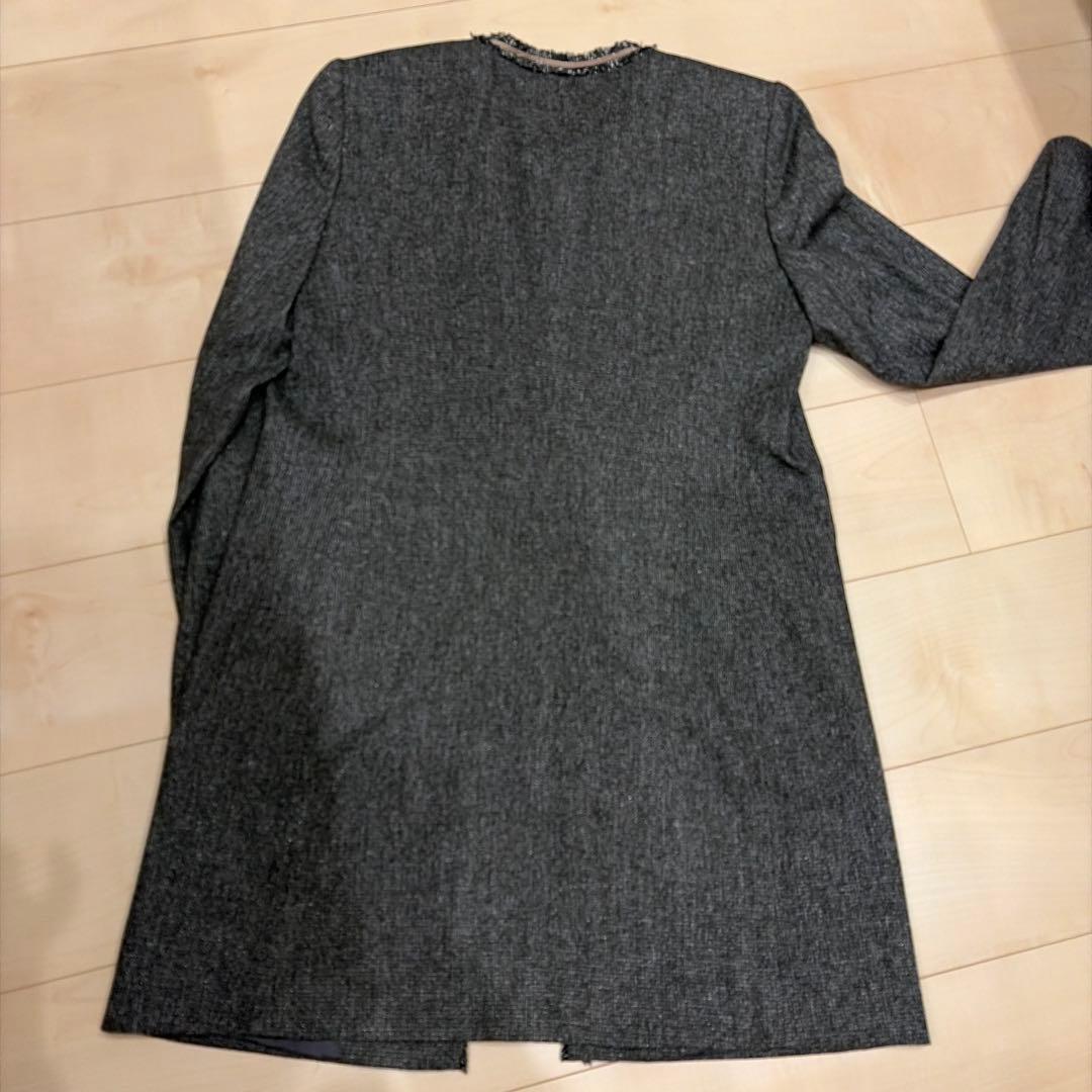 セオリー　グレーノーカラージャケット（ウール混）