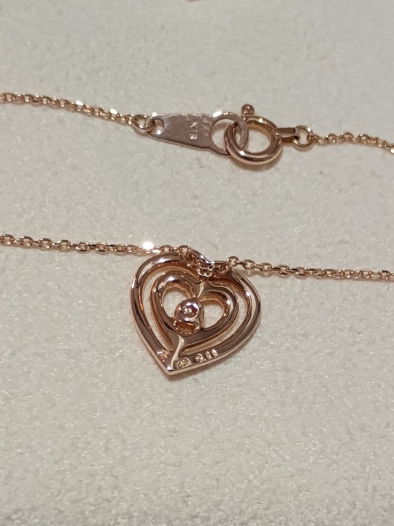 【お取り置き】ヴァンドーム青山 18金 PG ハート型 ダイヤモンド ネックレス