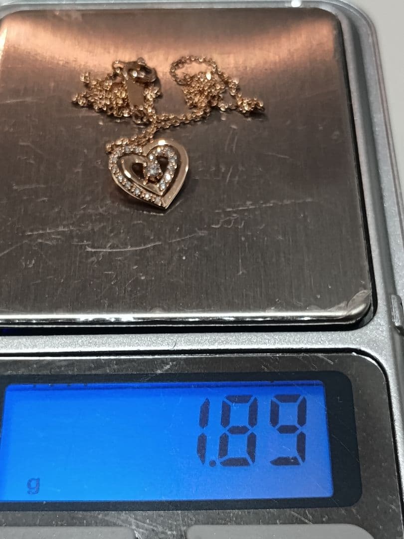 【お取り置き】ヴァンドーム青山 18金 PG ハート型 ダイヤモンド ネックレス