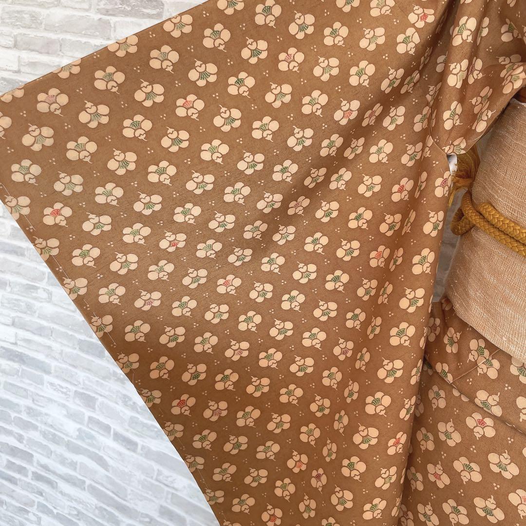 紬　フルセット　横見梅　小梅　小紋　かわいい　バチ衿　着物　H6