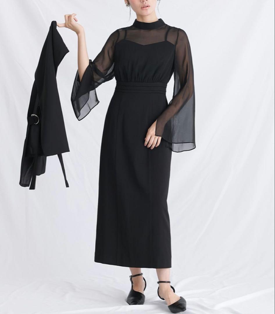 新品・タグ付き　atlo スリットスリーブジレ付きワンピース　オケージョン 3L